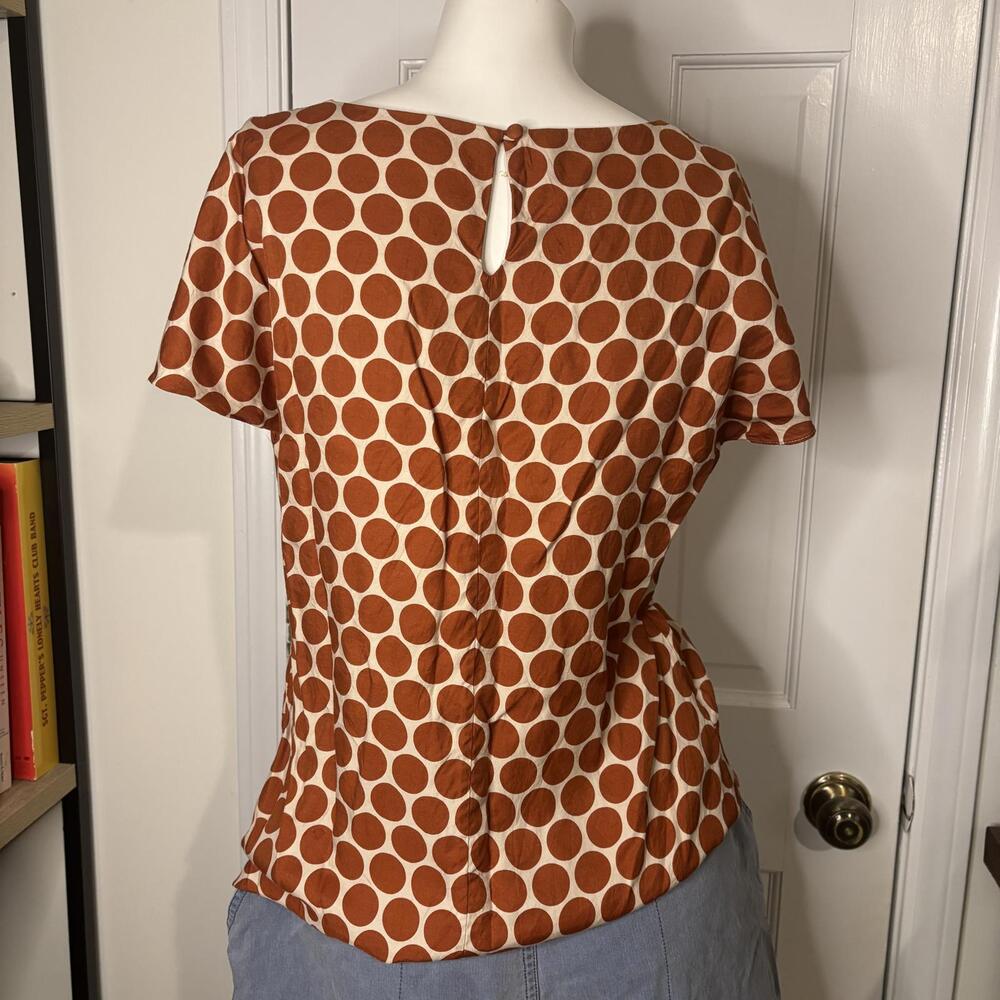 Boden 6 Cream & Rust Polka Dot Blouse - Picture 5 of 7